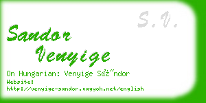 sandor venyige business card
